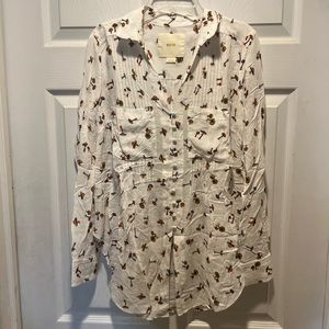 Anthropologie Maeve Pintucked Mushroom Tunic